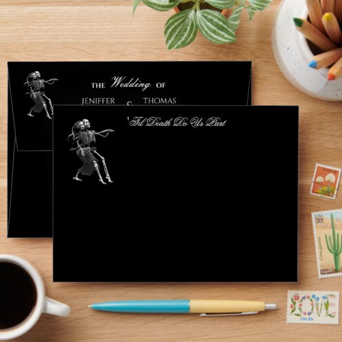 Elegant dark Gothic Halloween Wedding Envelope
