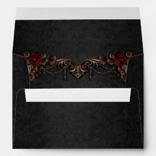 Elegant dark Gothic Halloween Wedding Envelope