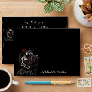 Elegant dark Gothic Halloween Wedding Envelope
