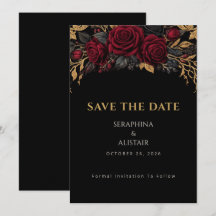 Elegant Dark Gothic Save The Date Card