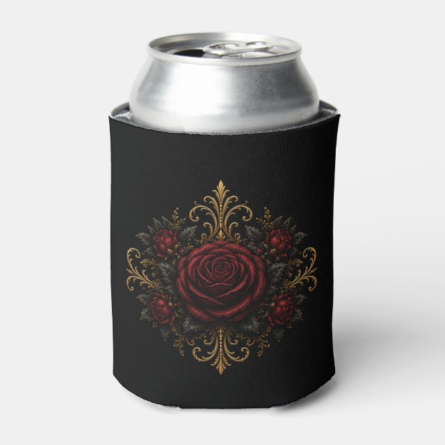 Elegant Dark Gothic Wedding Can Cooler (Can Front)