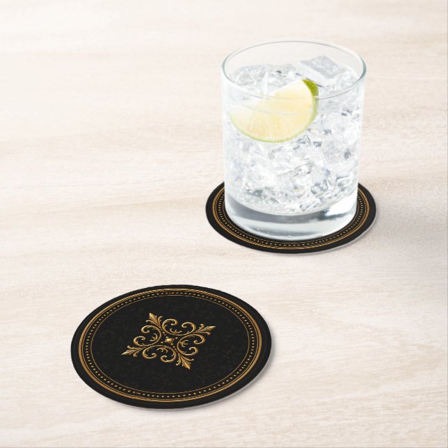 Elegant Dark Gothic Wedding Coaster (Insitu)