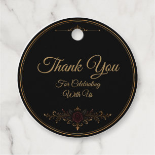 Elegant Dark Gothic Wedding Favor Tag