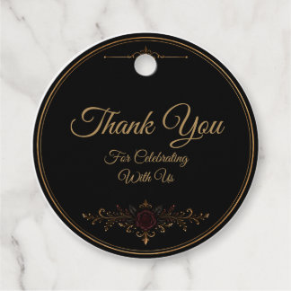 Elegant Dark Gothic Wedding Favor Tag