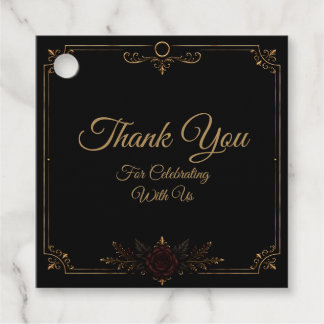 Elegant Dark Gothic Wedding Favor Tag