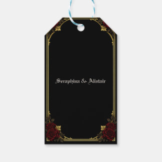 Elegant Dark Gothic Wedding Favor Tag