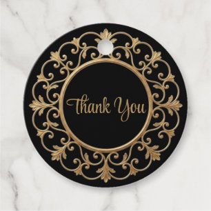 Elegant Dark Gothic Wedding Favor Tag
