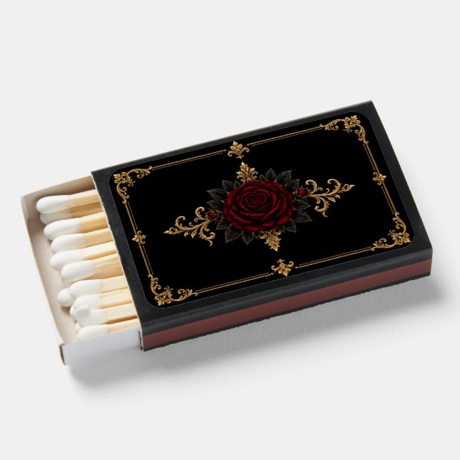 Elegant Dark Gothic Wedding Matches (Front Open)
