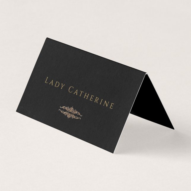 Elegant Dark Gothic Wedding Polded Card (Front)