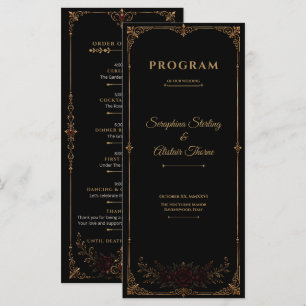 Elegant Dark Gothic Wedding Program