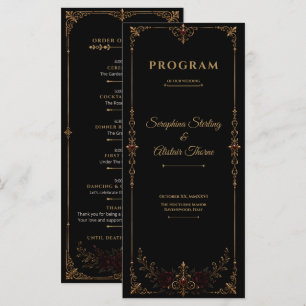 Elegant Dark Gothic Wedding Program