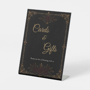 Elegant Dark Gothic Wedding Tabletop Sign