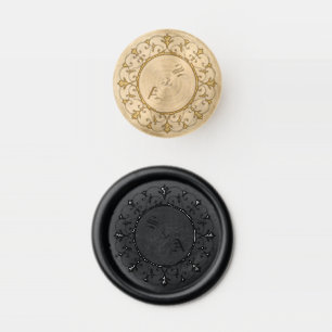 Elegant Dark Gothic Wedding Wax Seal Sticker