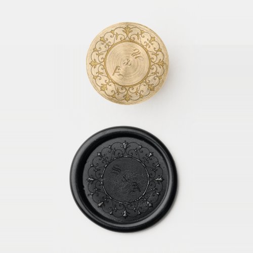 Elegant Dark Gothic Wedding Wax Seal Sticker