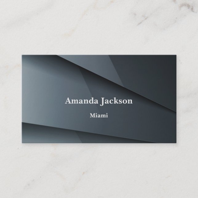Elegant Dark Gray Business Card (Front)