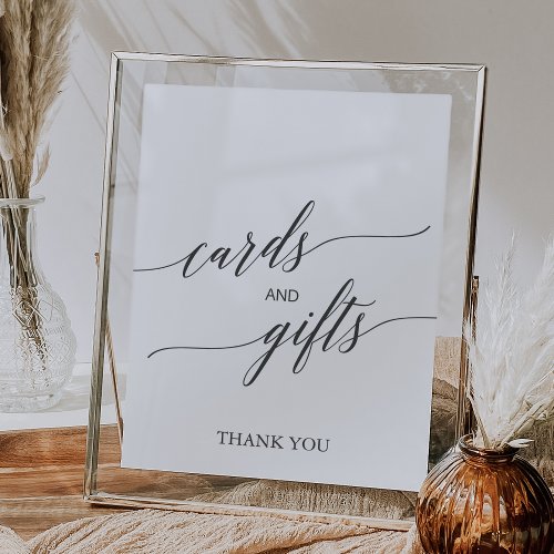 Elegant Dark Gray Calligraphy Cards and Gifts Sign