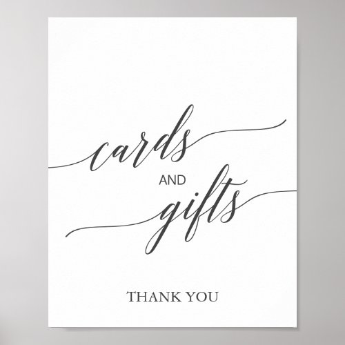 Elegant Dark Gray Calligraphy Cards and Gifts Sign