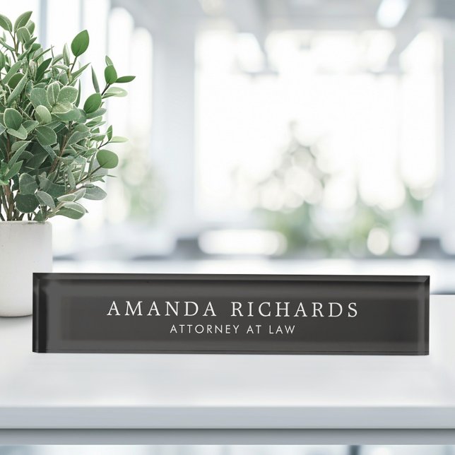 Elegant dark gray desk name plate (Creator Uploaded)