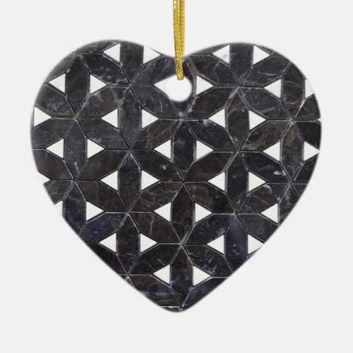 Elegant dark gray flower of life pattern ceramic ornament