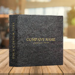 Elegant Dark Gray Leather Look Personalized 3 Ring Binder<br><div class="desc">Simple clean and elegant design of a black leather texture with fully customizable text in gold color classic font.
The spine has a dark overlay.Totally removable.
Masculine and elegant,  Available on many products.
For help or custom request,  please contact me at citronelladesign@gmail.com</div>