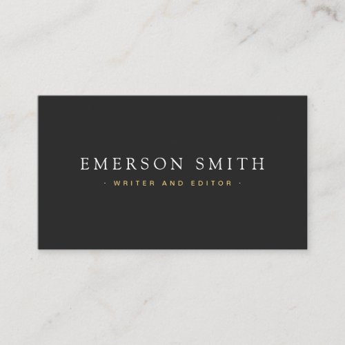 Elegant dark gray modern minimal professional business card