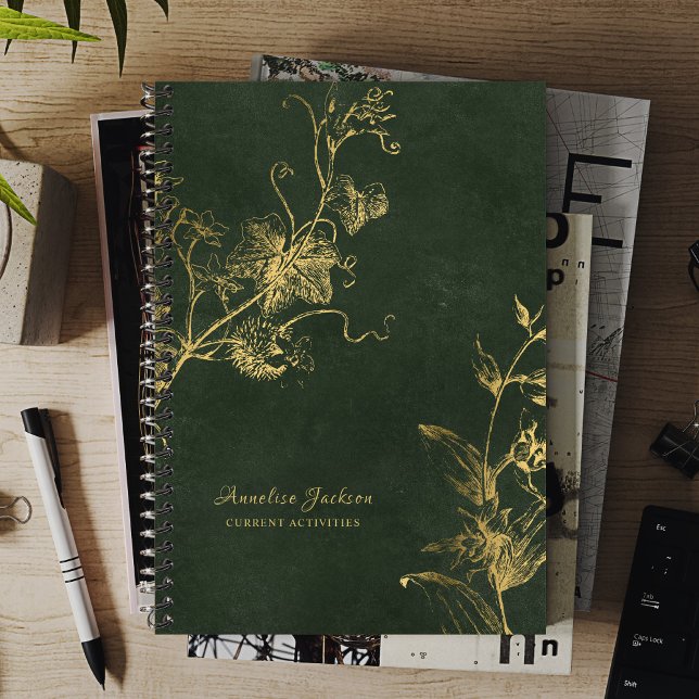 Elegant dark green and gold professional  notebook (Creator Uploaded)
