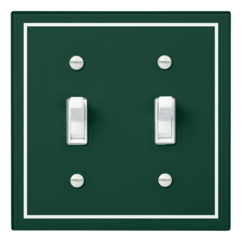 Elegant Dark Green and White Light Switch Cover