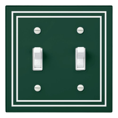 Elegant Dark Green and White  Light Switch Cover