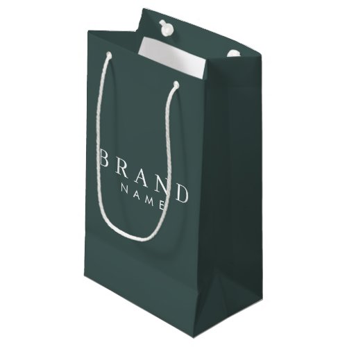 Elegant Dark Green Custom Small Paper Shopping Bag