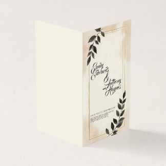 Elegant Dark Green Leaf Wedding Invitation
