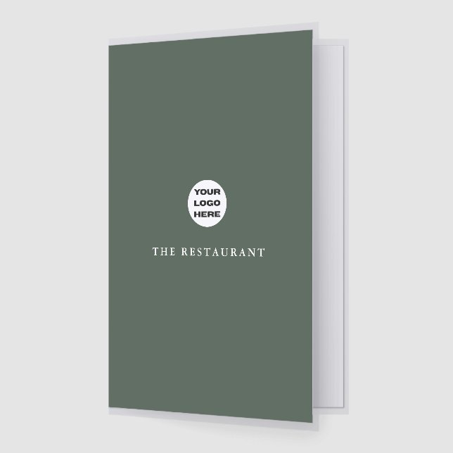 Elegant Dark Green Luxury Restaurant Template Menu (Folded)