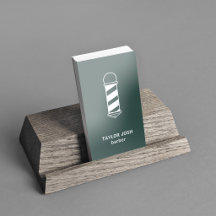 Elegant Dark Green Silver Foil Barber QR Code