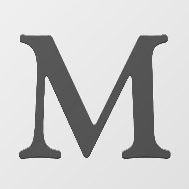 Elegant Dark Grey Custom Monogram Letter Floor Decals (Front)