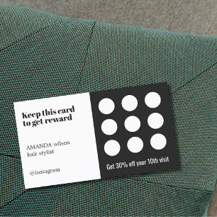 Elegant Dark Grey White Salon Loyalty Card