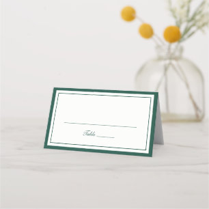 Elegant Dark Hunter Green Border Frame Wedding Place Card