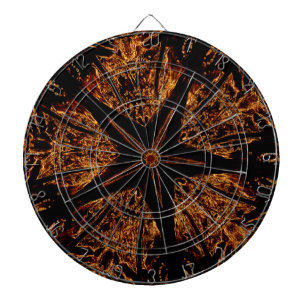 Elegant Dark Kaleidoscopic Design Black Brown Star Dart Board