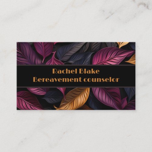 elegant dark leaves design  business card