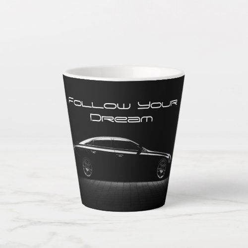 Elegant Dark Luxury Car Inspirational Latte Mug