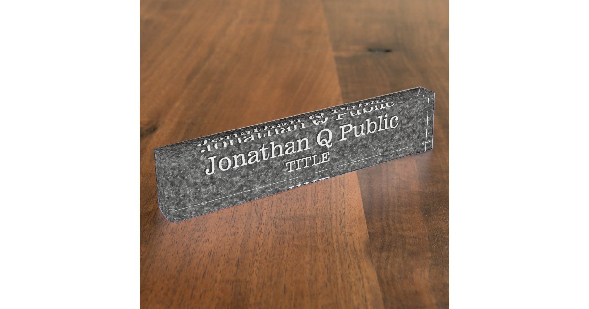 Elegant Dark Marble Desk Name Plate Zazzle