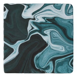 Elegant Dark Marble Texture Trivet