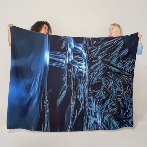 Elegant Dark  Moody Bush Brook Photo Art Unique Fleece Blanket