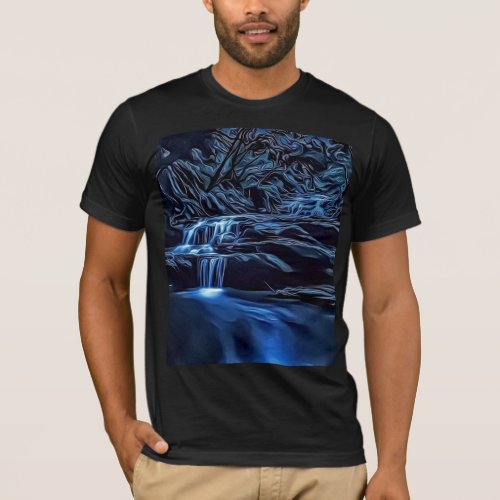 Elegant Dark  Moody Bush Brook Photo Art Unique T_Shirt