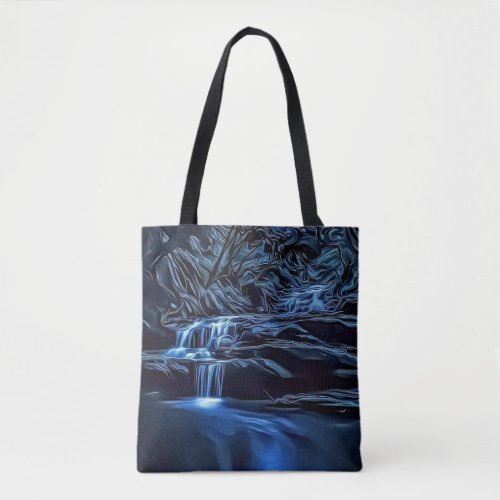 Elegant Dark  Moody Bush Brook Photo Art Unique Tote Bag