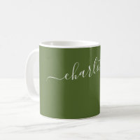 Elegant Dark Olive Green Color Name Personalized