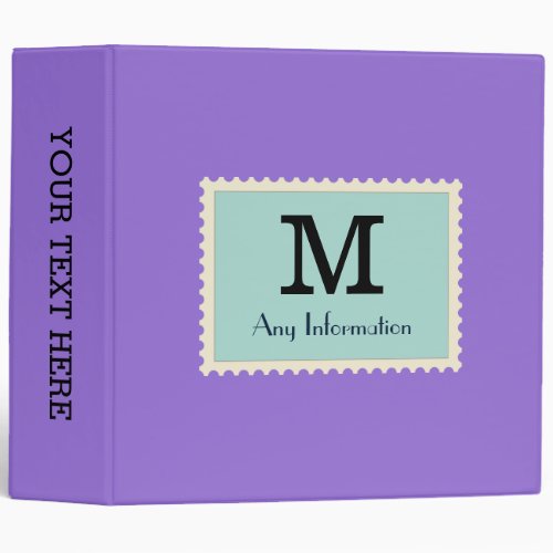 Elegant Dark Pastel Purple Color Monogram Binder