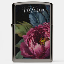 Elegant dark pink floral watercolor personalize