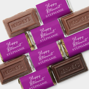 Elegant Dark Pink Happy Retirement Party Hershey's Miniatures