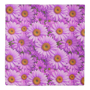 Elegant dark pink magenta floral daisies duvet cover
