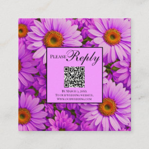 Elegant dark pink magenta floral daisies enclosure card
