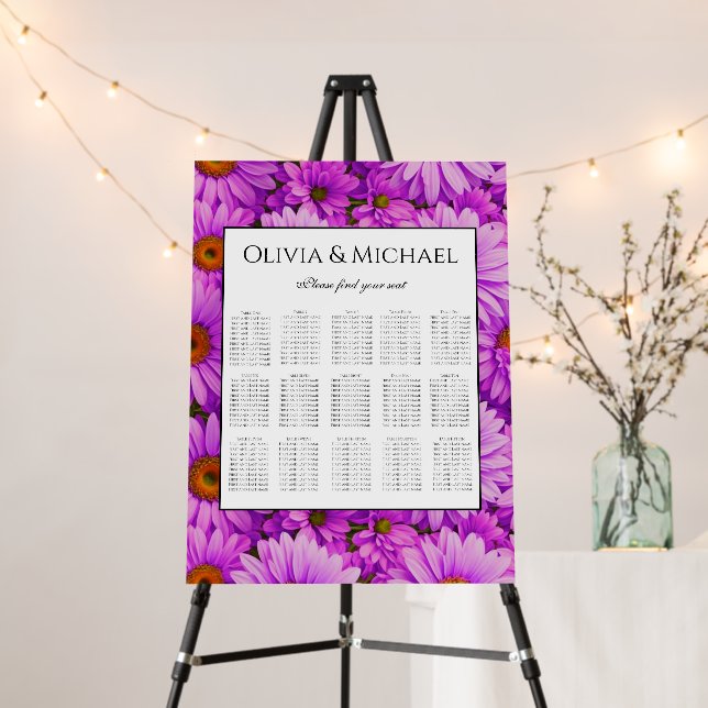 Elegant dark pink magenta floral daisies foam board (In Situ (Stand))